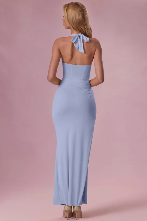 Olivette Jersey Corset Brudtärneklänning i puderblått Olivette Jersey Corset Brudtärneklänning i puderblått