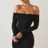 Oriana Modal Off-Shoulder Miniklänning i Svart Oriana Modal Off-Shoulder Miniklänning i Svart
