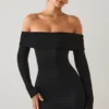 Oriana Modal Off-Shoulder Miniklänning i Svart Oriana Modal Off-Shoulder Miniklänning i Svart