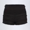 Orla Shorts med volanger och medelhög midja i svart Orla Shorts med volanger och medelhög midja i svart