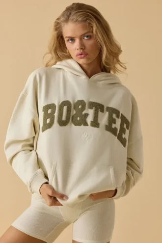 Oversized hoodie i benvit Oversized hoodie i benvit