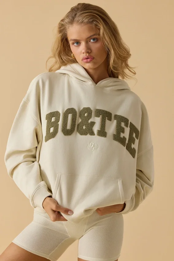 Oversized hoodie i benvit Oversized hoodie i benvit