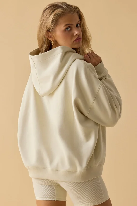 Oversized hoodie i benvit Oversized hoodie i benvit