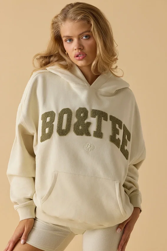 Oversized hoodie i benvit Oversized hoodie i benvit