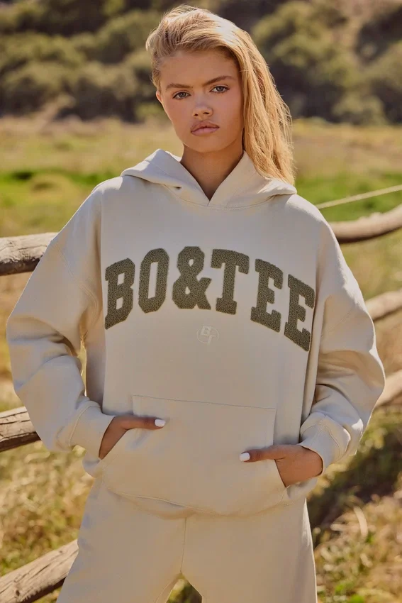 Oversized hoodie i benvit Oversized hoodie i benvit