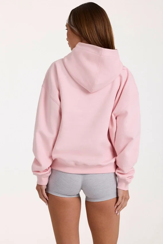 Oversized hoodie med applikation i färgen Blush Oversized hoodie med applikation i färgen Blush