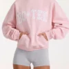 Oversized hoodie med applikation i färgen Blush Oversized hoodie med applikation i färgen Blush