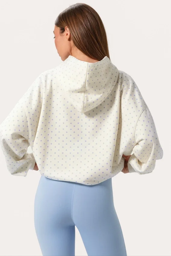 Oversized-hoodie med applikation i färgen Milk Polka Dot Oversized-hoodie med applikation i färgen Milk Polka Dot