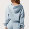 Oversized hoodie med dragkedja i puderblått Oversized hoodie med dragkedja i puderblått