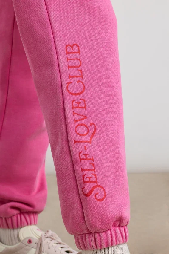 Oversized joggingbyxor i borstad jersey i hot pink Oversized joggingbyxor i borstad jersey i hot pink
