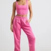 Oversized joggingbyxor i borstad jersey i hot pink Oversized joggingbyxor i borstad jersey i hot pink