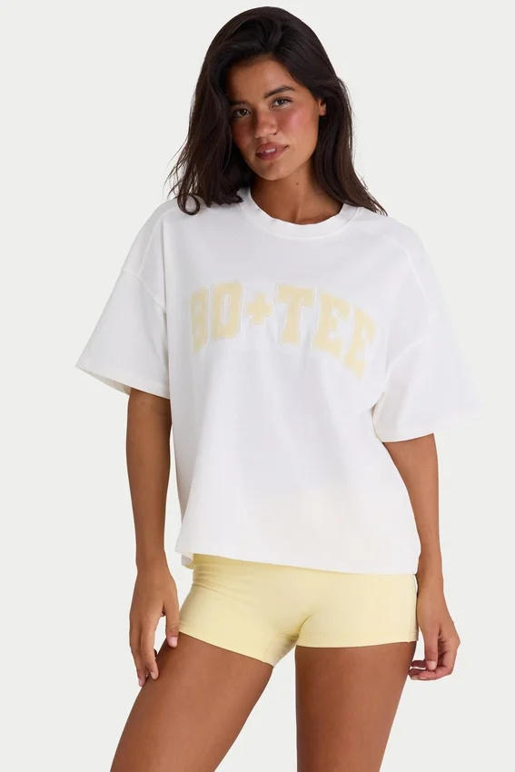 Oversized T-shirt i bomullsjersey i vitt Oversized T-shirt i bomullsjersey i vitt