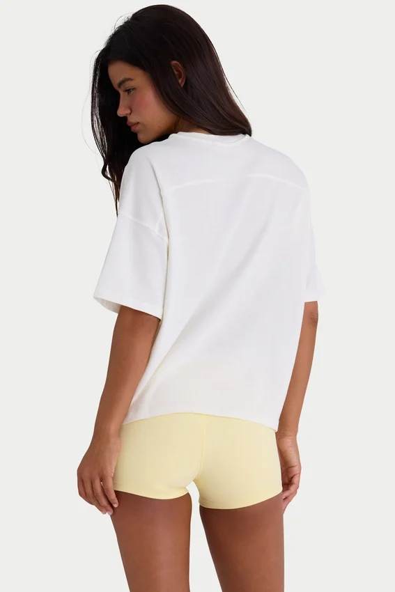 Oversized T-shirt i bomullsjersey i vitt Oversized T-shirt i bomullsjersey i vitt
