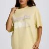 Oversized T-shirt med tryck i citrongult Oversized T-shirt med tryck i citrongult