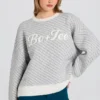 Oversized tröja med stickat logo i färgen Ice Oversized tröja med stickat logo i färgen Ice