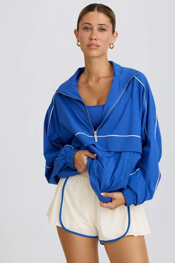 Oversized träningsjacka i kobolt Oversized träningsjacka i kobolt