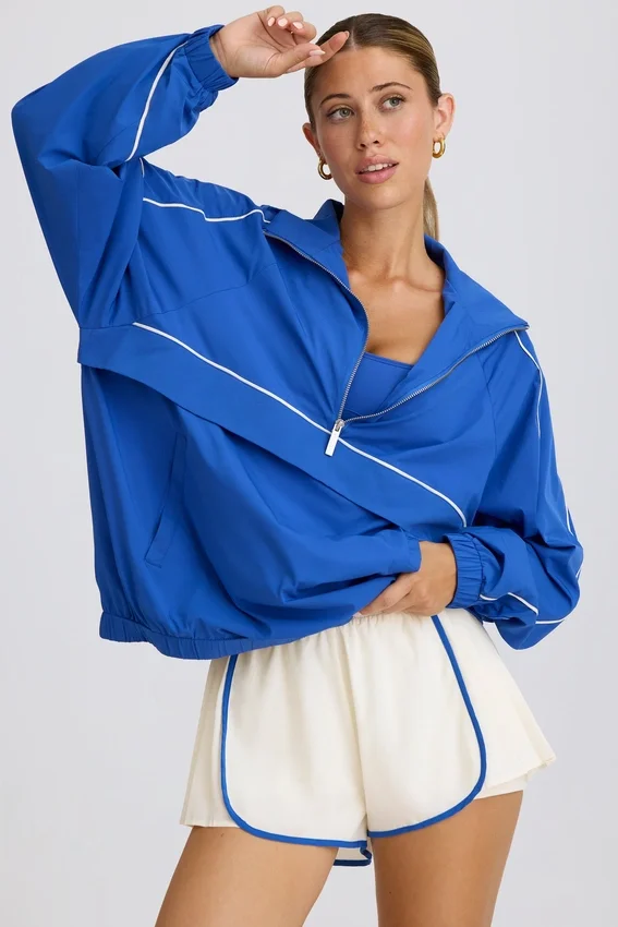 Oversized träningsjacka i kobolt Oversized träningsjacka i kobolt