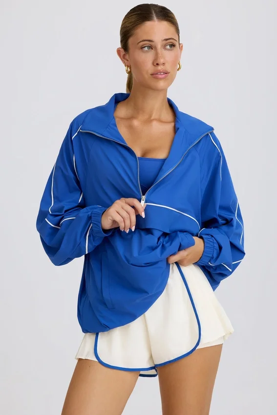 Oversized träningsjacka i kobolt Oversized träningsjacka i kobolt