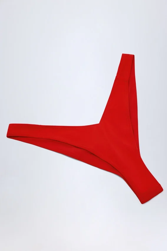 Pacifico Ruched Cheeky bikinibyxor i Fiery Red Pacifico Ruched Cheeky bikinibyxor i Fiery Red