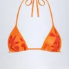 Paita Triangel-bikinitopp i orange orkidé-mönster Paita Triangel-bikinitopp i orange orkidé-mönster