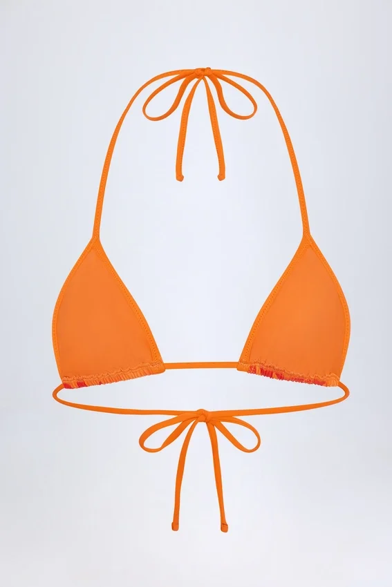 Paita Triangel-bikinitopp i orange orkidé-mönster Paita Triangel-bikinitopp i orange orkidé-mönster