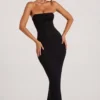 Palermo Embellished Bandeau Cowl Neck Maxiklänning i svart Palermo Embellished Bandeau Cowl Neck Maxiklänning i svart