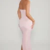 Palermo Maxiklänning med bandeau-top och cowl-hals i rosa Palermo Maxiklänning med bandeau-top och cowl-hals i rosa