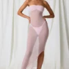 Papeete Ruched Bandeau Midi-klänning i mjukrosa Papeete Ruched Bandeau Midi-klänning i mjukrosa