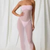 Papeete Ruched Bandeau Midi-klänning i mjukrosa Papeete Ruched Bandeau Midi-klänning i mjukrosa