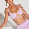 Parma Embellished Underwired Strappy Crop Top i lila Parma Embellished Underwired Strappy Crop Top i lila