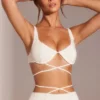 Parma Embellished Underwired Strappy Crop Top i vitt Parma Embellished Underwired Strappy Crop Top i vitt