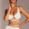 Parma Embellished Underwired Strappy Crop Top i vitt Parma Embellished Underwired Strappy Crop Top i vitt
