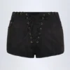 Parva snörningsshorts med medelhög midja i svart Parva snörningsshorts med medelhög midja i svart