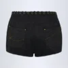 Parva snörningsshorts med medelhög midja i svart Parva snörningsshorts med medelhög midja i svart