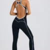 Petite Soft Active jumpsuit med öppen rygg i svart Petite Soft Active jumpsuit med öppen rygg i svart