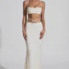 Pisa Embellished Cross Back Crop Top i vitt Pisa Embellished Cross Back Crop Top i vitt