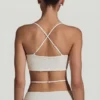 Pisa Embellished Cross Back Crop Top i vitt Pisa Embellished Cross Back Crop Top i vitt