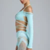 Pixie Embellished Cropped Shrug i isblått Pixie Embellished Cropped Shrug i isblått
