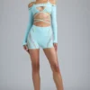 Pixie Embellished Cropped Shrug i isblått Pixie Embellished Cropped Shrug i isblått
