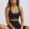 Plunge Neck Define Luxe sport-BH i svart Plunge Neck Define Luxe sport-BH i svart