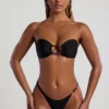 Praslin bandeau-bikinitopp med pärlbroderier i svart Praslin bandeau-bikinitopp med pärlbroderier i svart