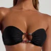 Praslin bandeau-bikinitopp med pärlbroderier i svart Praslin bandeau-bikinitopp med pärlbroderier i svart