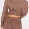 Quinn Modal Off-Shoulder Long-Sleeve Top i Mocha Quinn Modal Off-Shoulder Long-Sleeve Top i Mocha