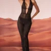 Ramona Jumpsuit med utsmyckad djup urringning i svart Ramona Jumpsuit med utsmyckad djup urringning i svart