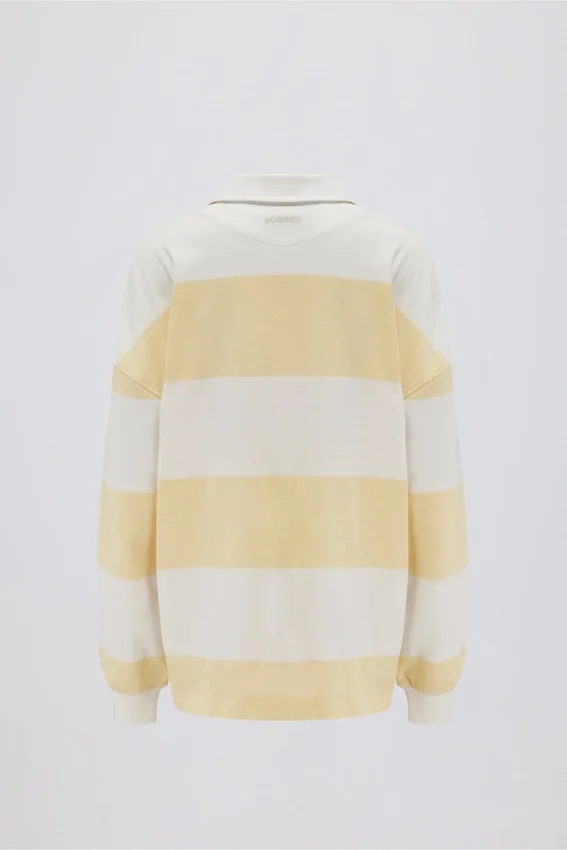 Randig oversized långärmad T-shirt i citrongul Randig oversized långärmad T-shirt i citrongul