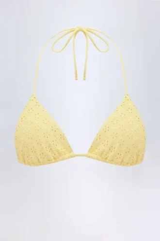 Recife Broderie Anglaise Triangel-bikinitopp i citrongult Recife Broderie Anglaise Triangel-bikinitopp i citrongult