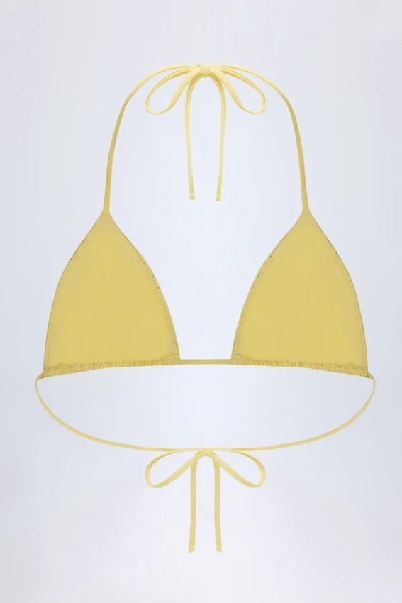 Recife Broderie Anglaise Triangel-bikinitopp i citrongult Recife Broderie Anglaise Triangel-bikinitopp i citrongult