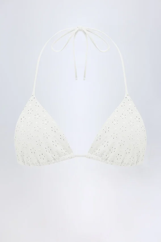 Recife Broderie Anglaise Triangel-bikinitopp i vitt Recife Broderie Anglaise Triangel-bikinitopp i vitt