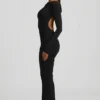 Regine Modal Ruched Backless Maxiklänning i svart Regine Modal Ruched Backless Maxiklänning i svart