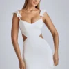 Rialta Cut Out Satin Miniklänning i Ivory Rialta Cut Out Satin Miniklänning i Ivory